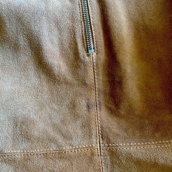 Free People Retro Love Suede Genuine Leather Mini Fit Flare Shift Dress size XS - Picture 13 of 14